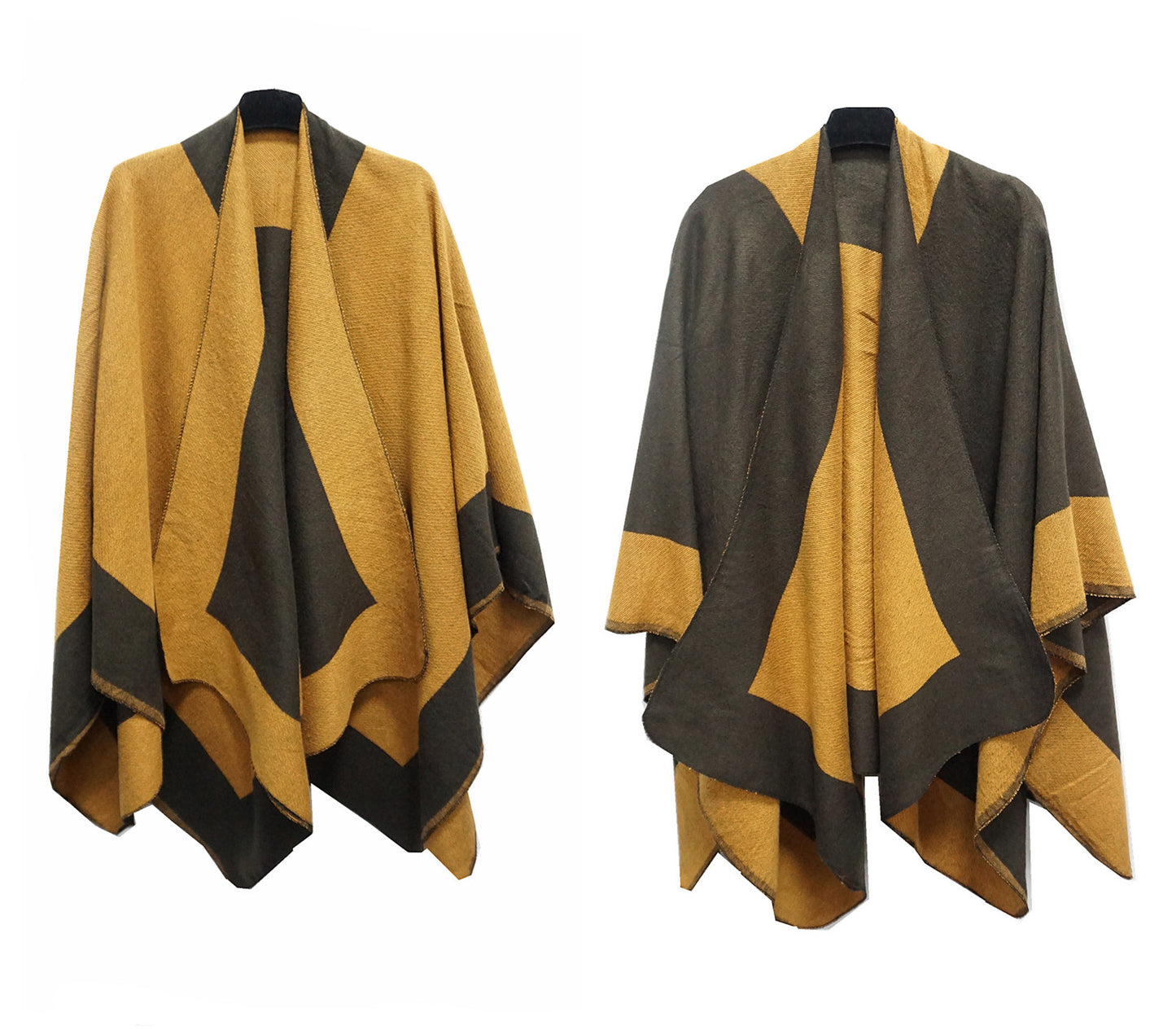 Reversible Open Poncho Cape