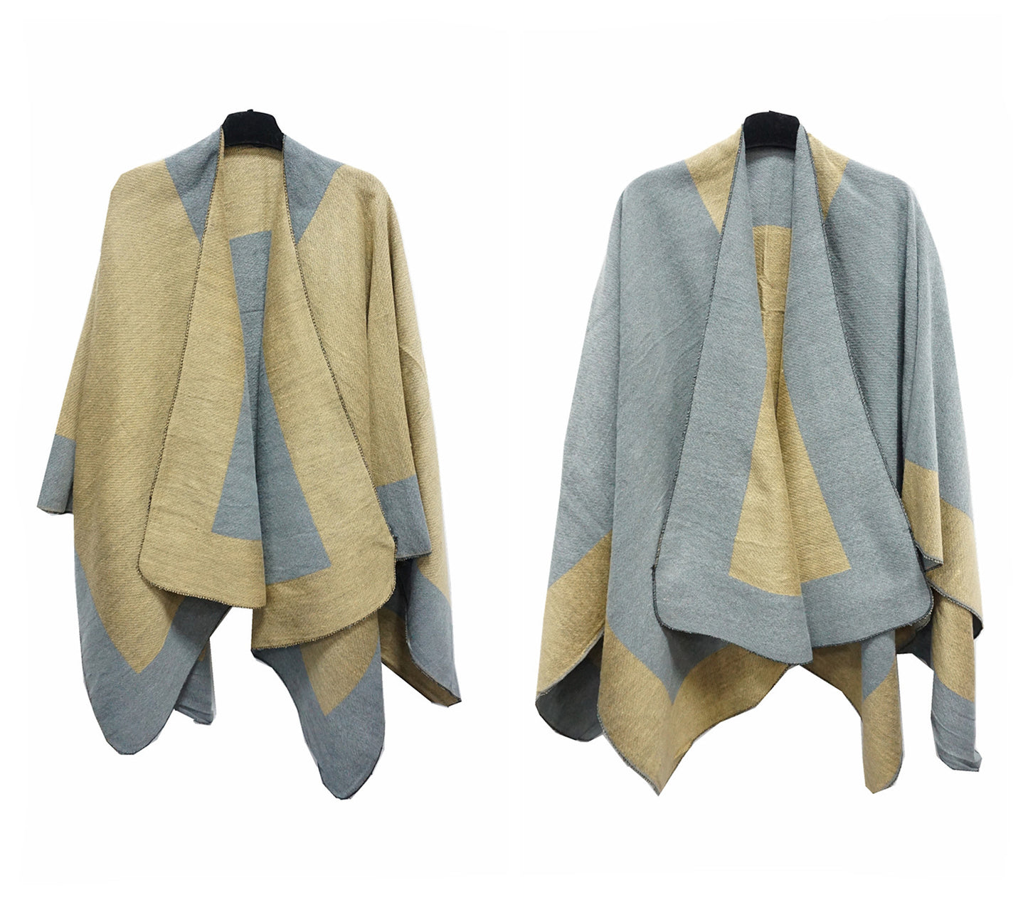 Reversible Open Poncho Cape