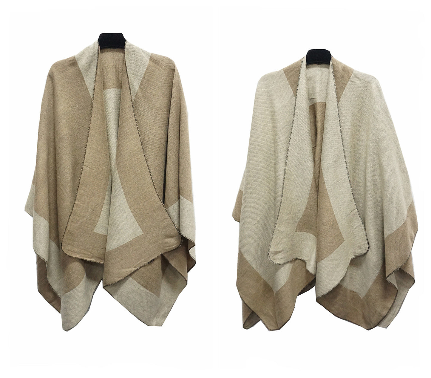 Reversible Open Poncho Cape