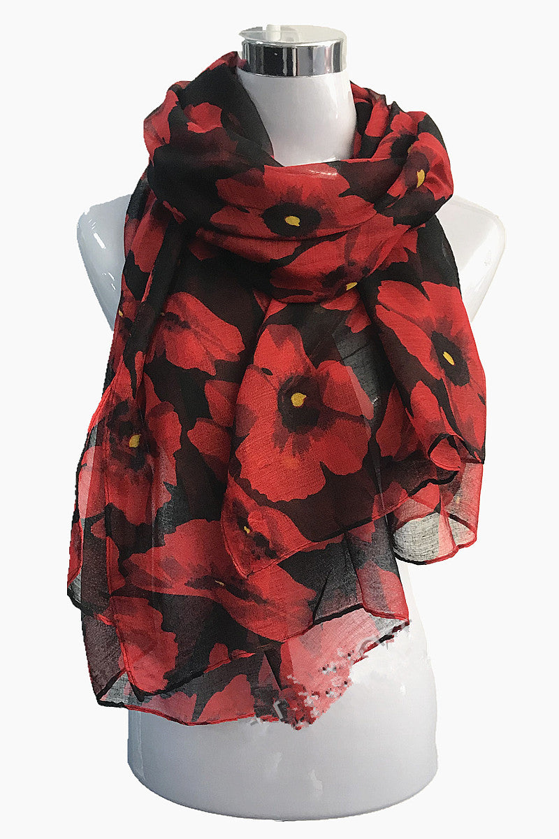 Poppy Flower Scarf