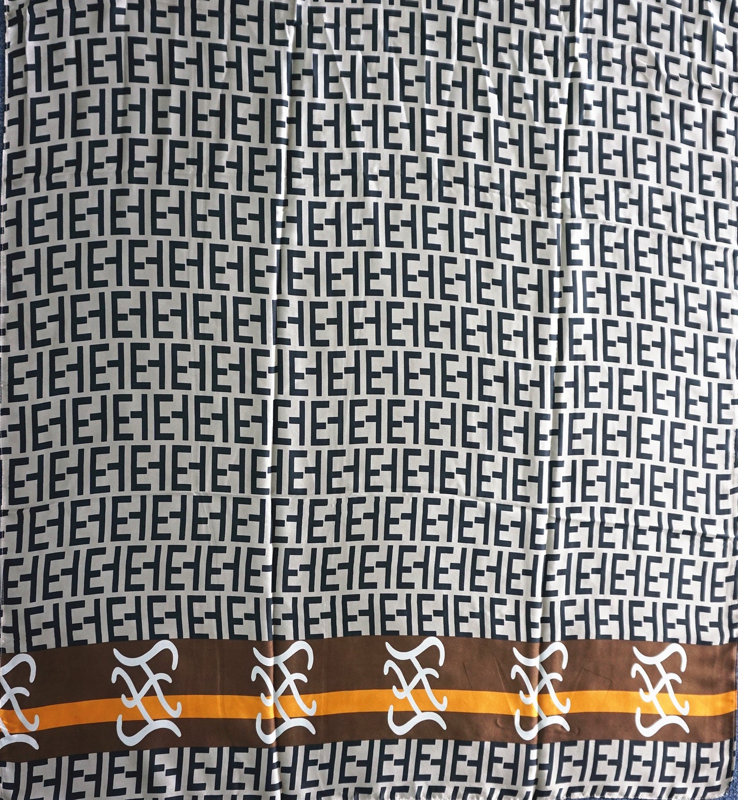 Silk Feel Scarf Brown