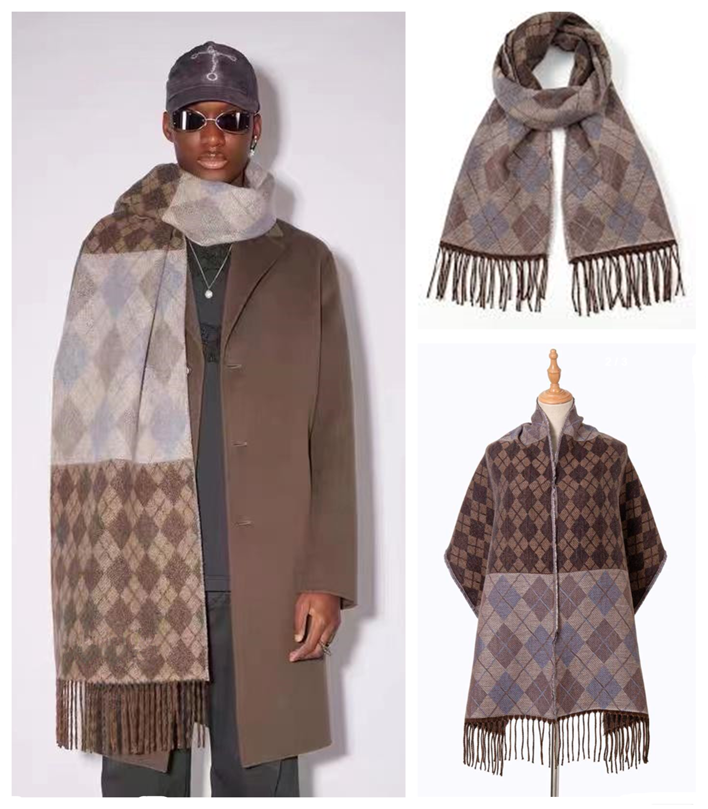 Winter Check Print Scarf