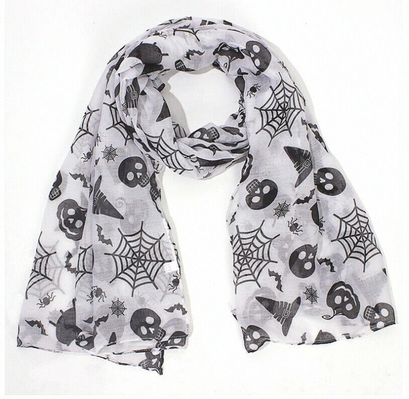 Holloween Skull Pupmkin Pattern Scarf