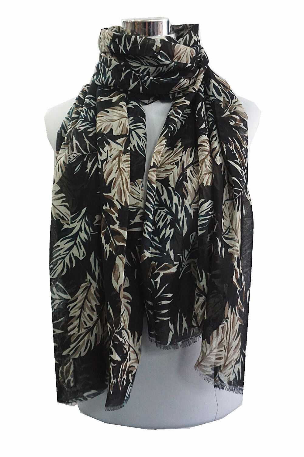 Super Soft Big Leaves Pattern Scarf