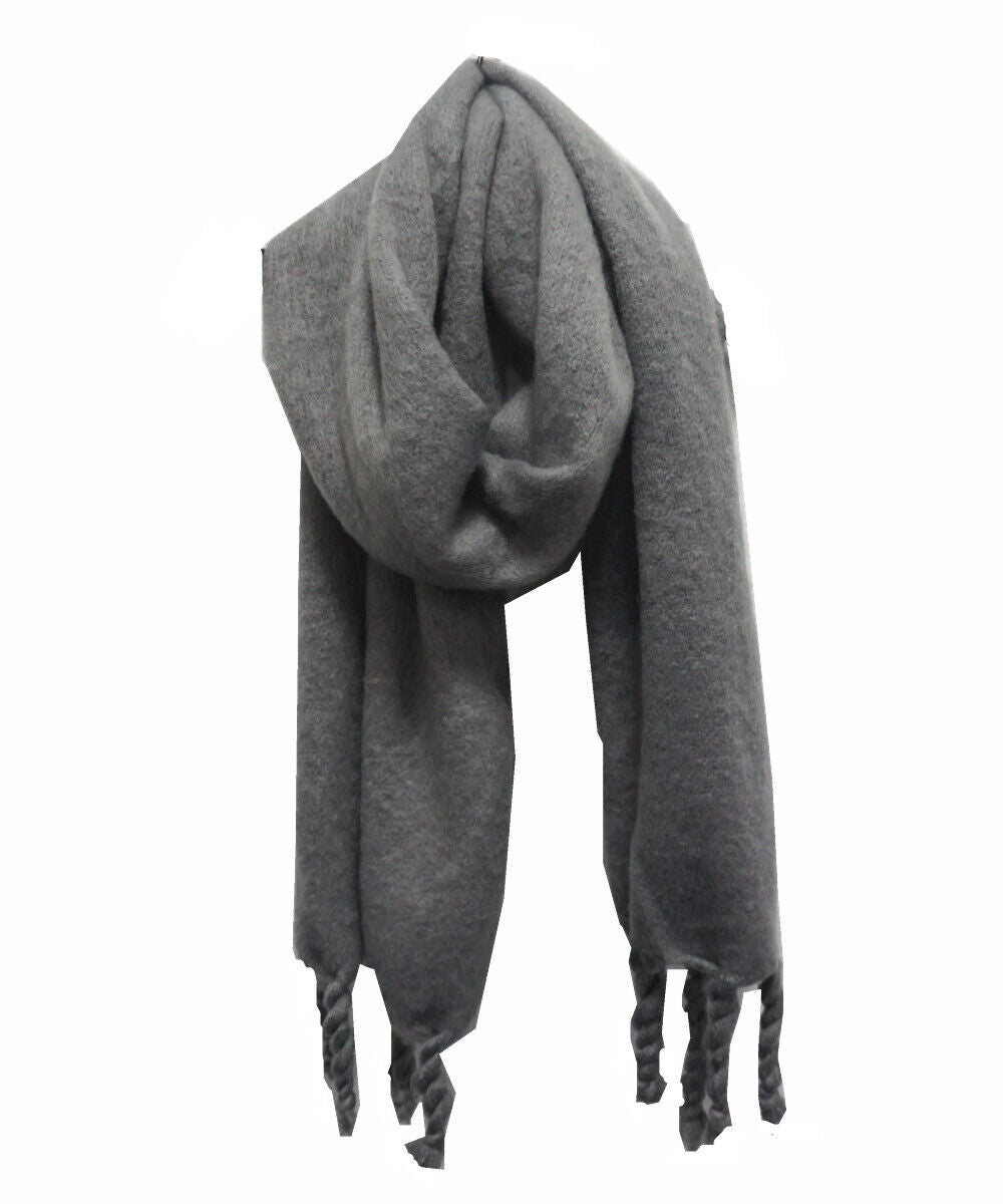 Fluffy Wool Shawl with Tassel