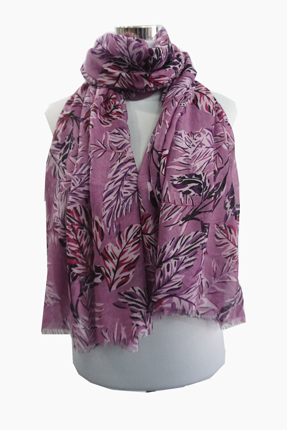 Super Soft Big Leaves Pattern Scarf