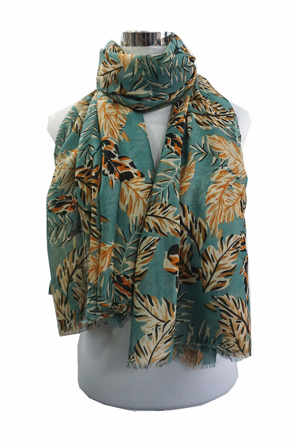 Super Soft Big Leaves Pattern Scarf