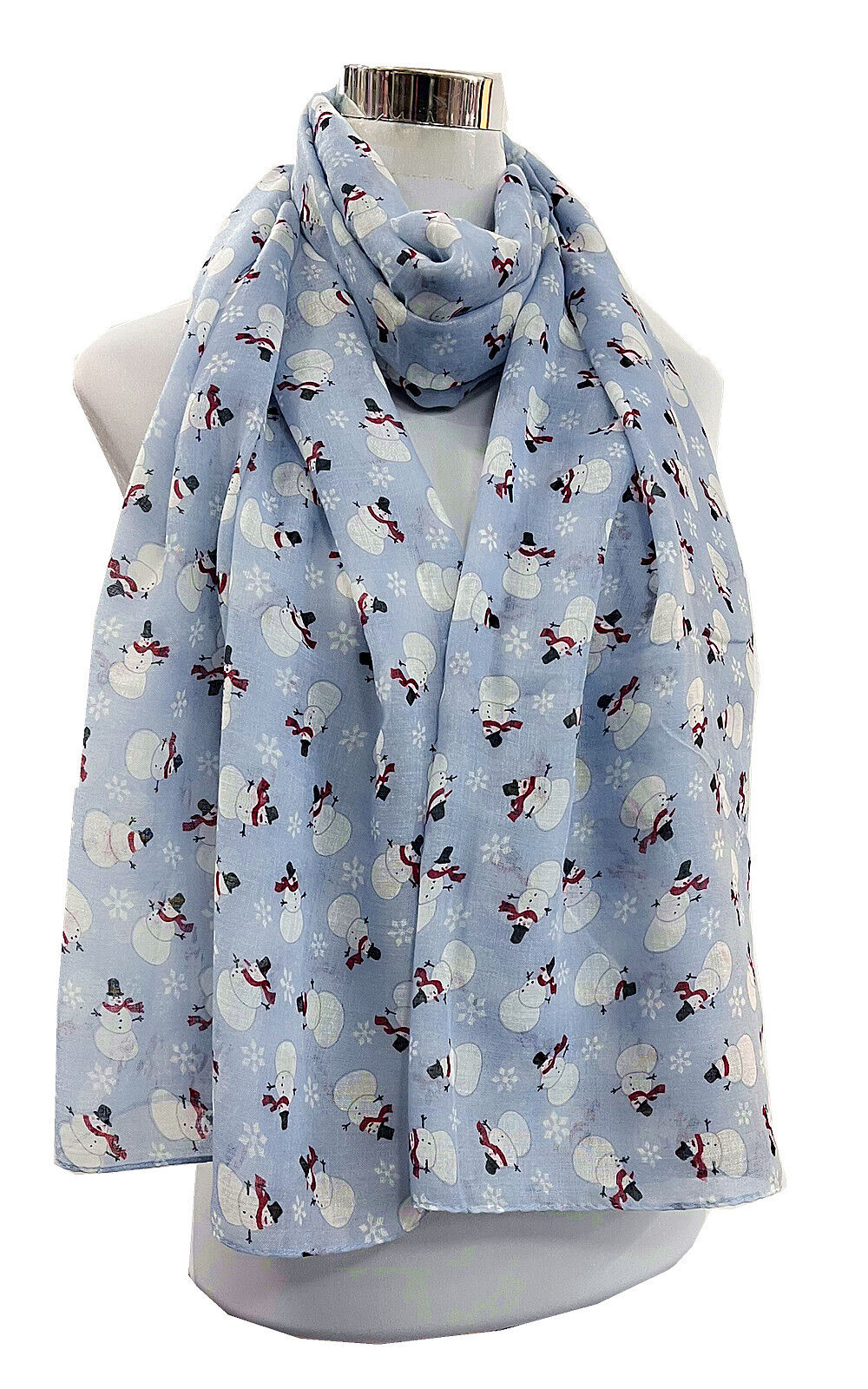 Christmas Scarf Cute Xmas Santa Snowman Print