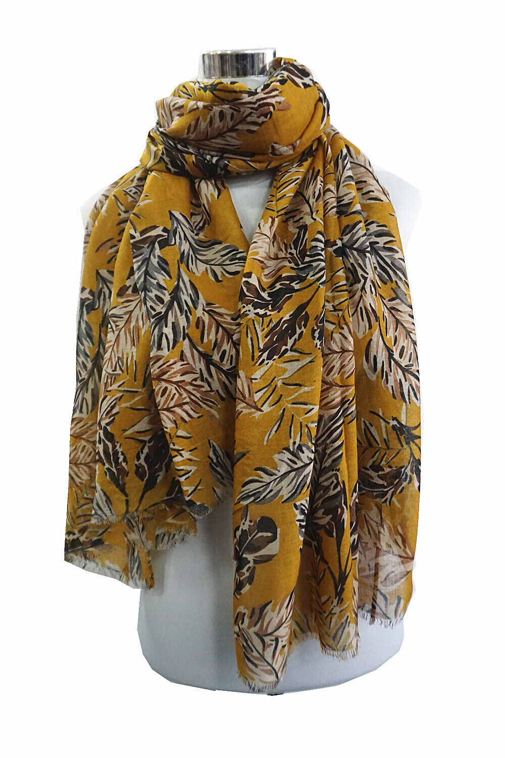 Super Soft Big Leaves Pattern Scarf