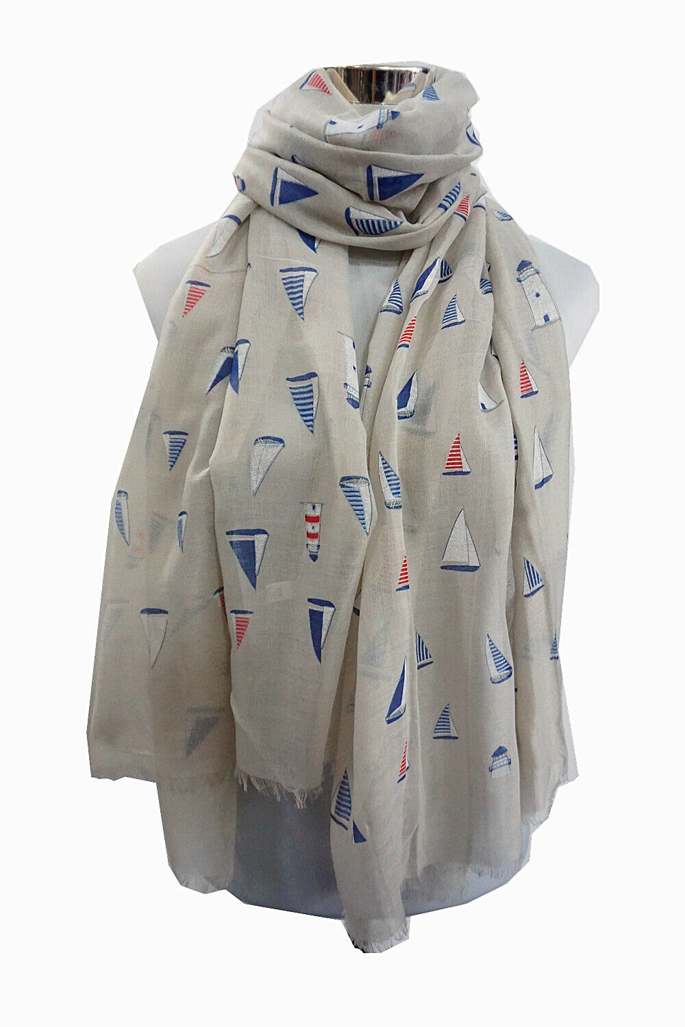 Boat and Lighthouse Pattern Scarf