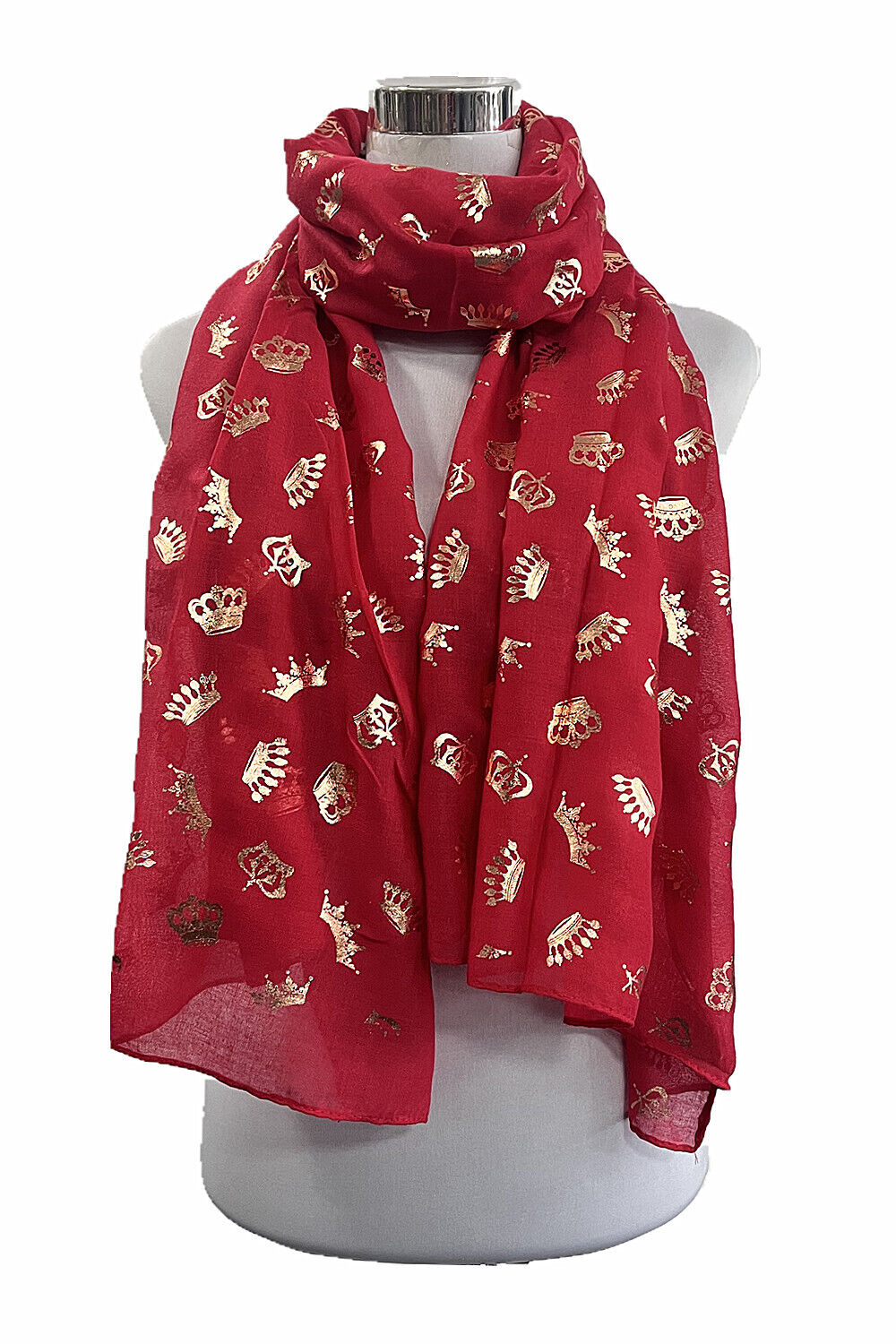 Foil Rosegold Crown Pattern Scarf