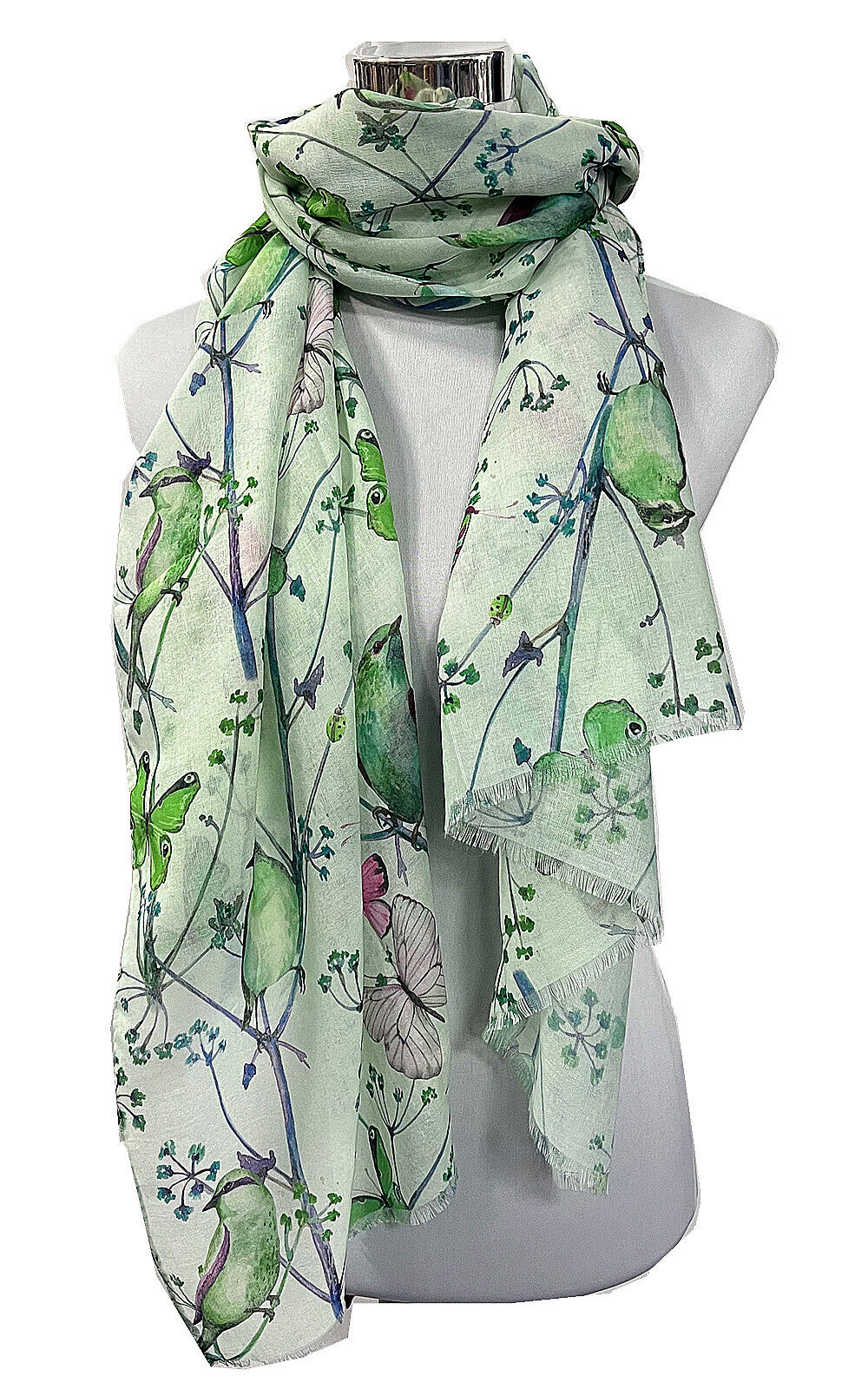 Super Soft Bird and Butterfly Pattern Scarf