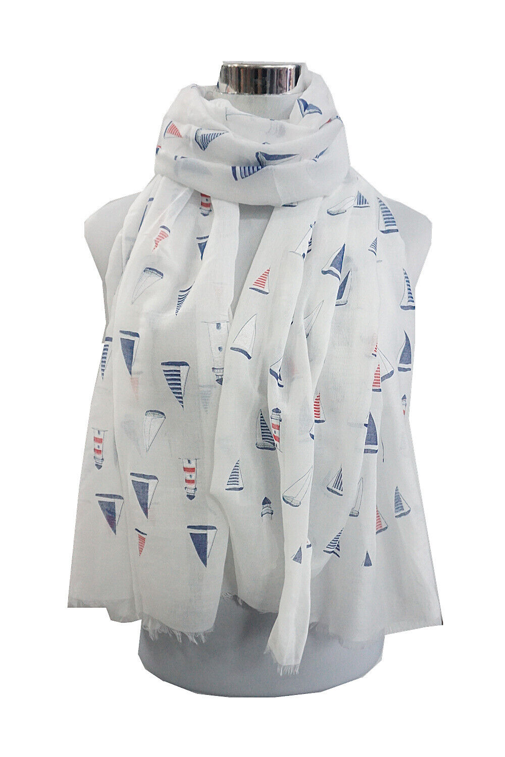 Boat and Lighthouse Pattern Scarf