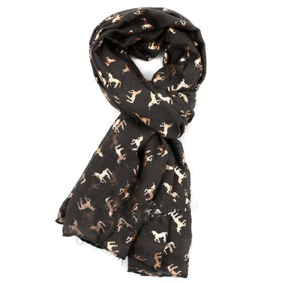 Foil Unicorn Pattern Scarf