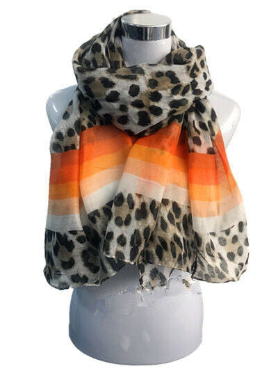 Colourful Leopard Print Scarf