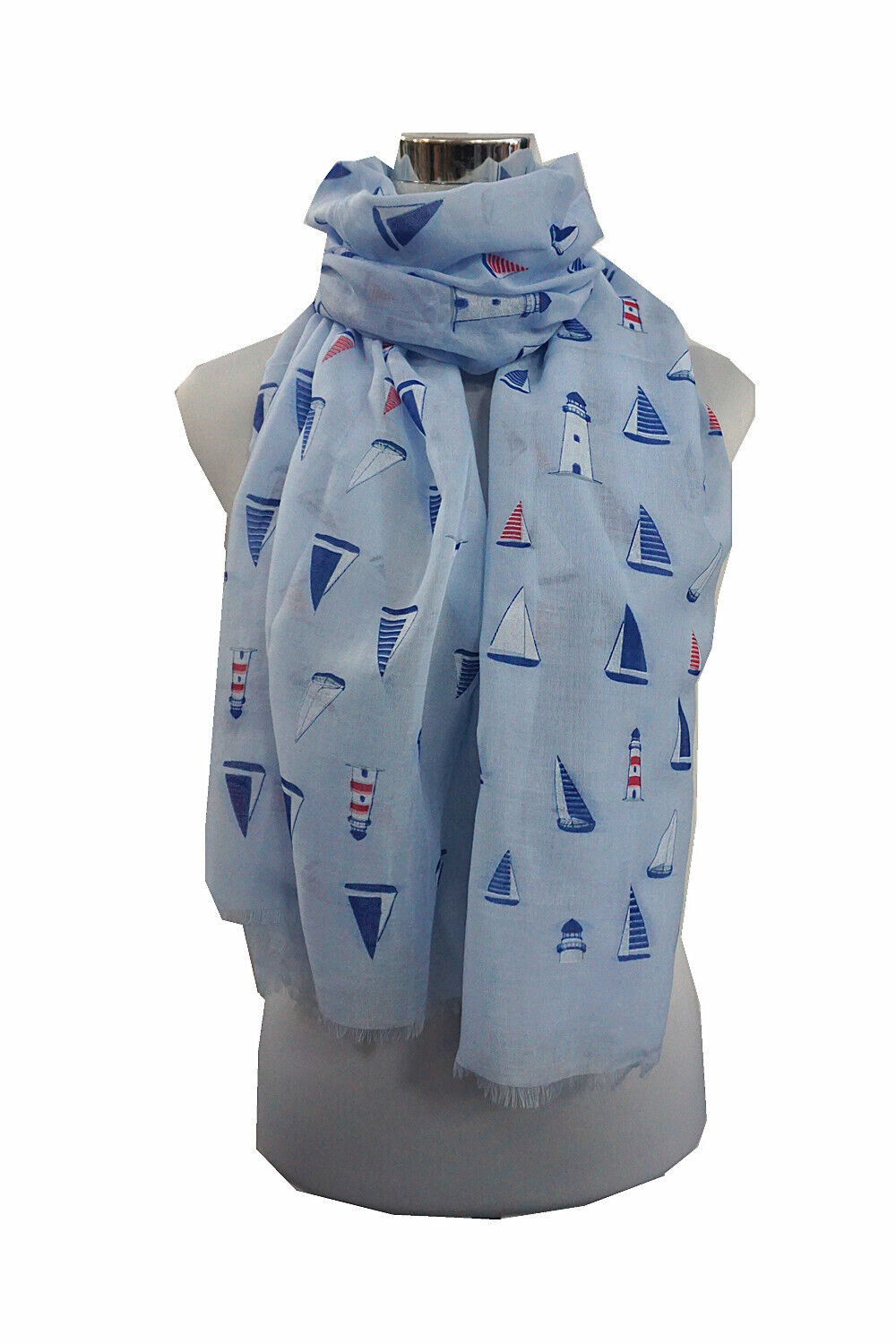 Boat and Lighthouse Pattern Scarf