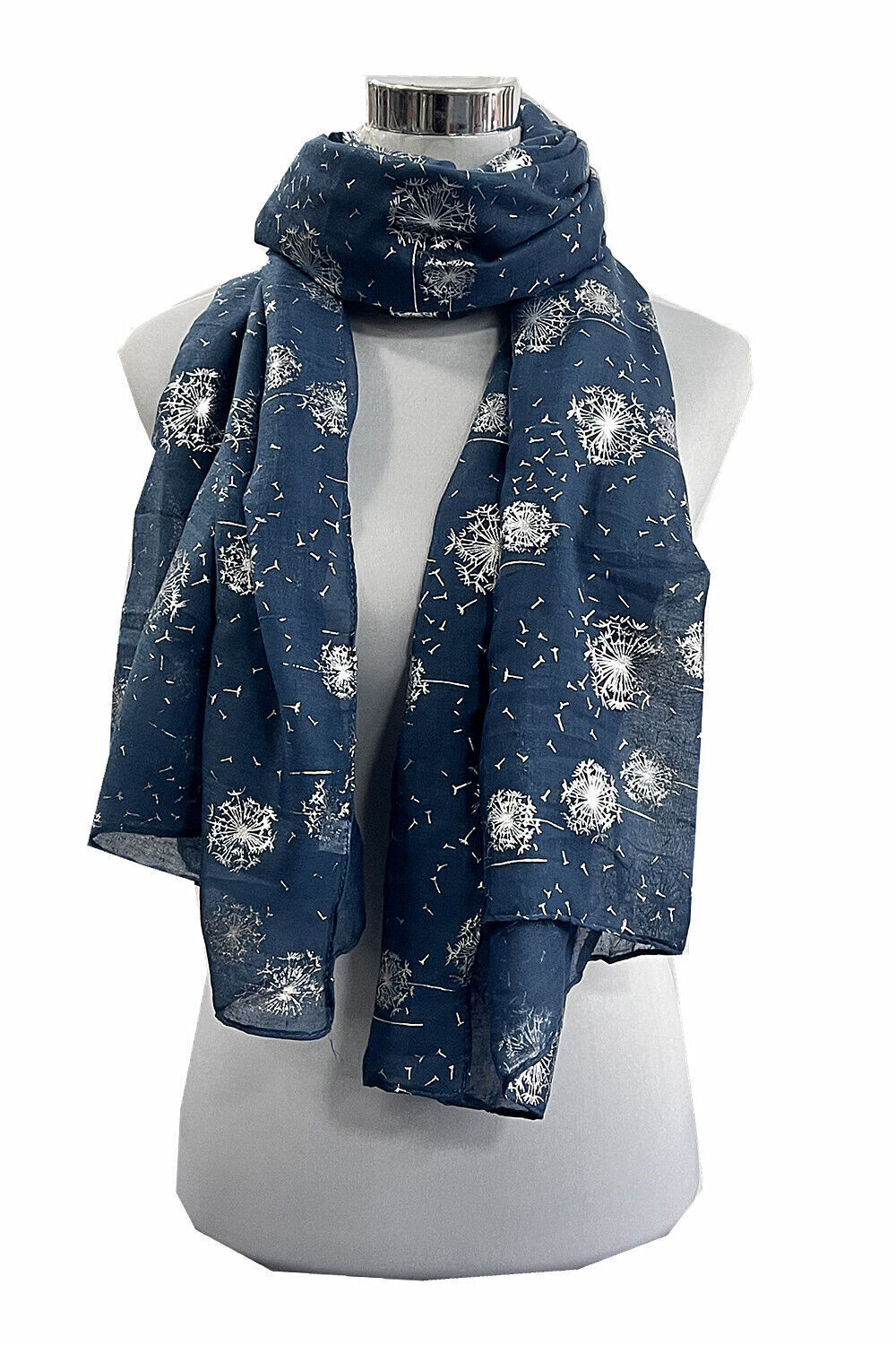 Silver Foil Dandelion Print Scarf