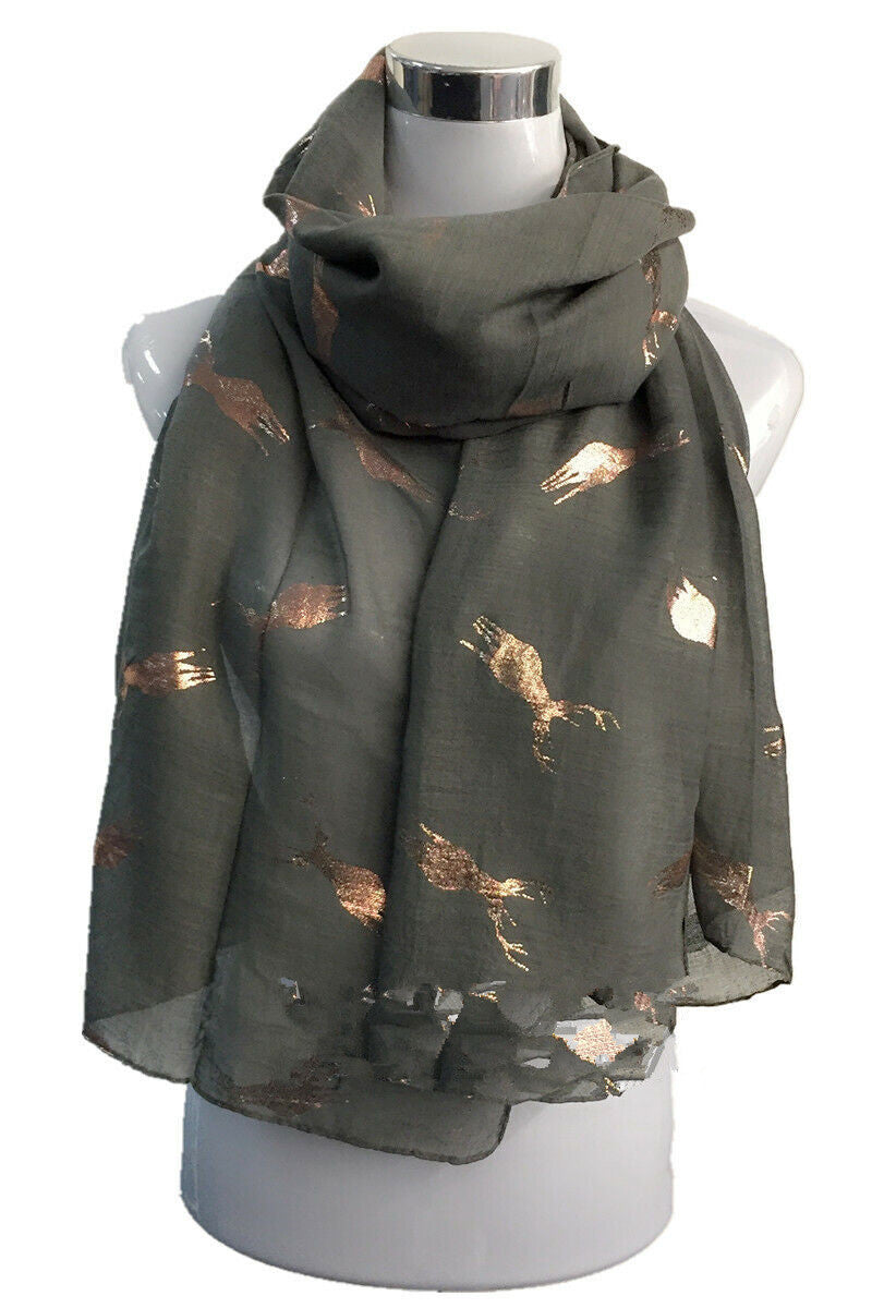 Foil Big Reindeer Scarf