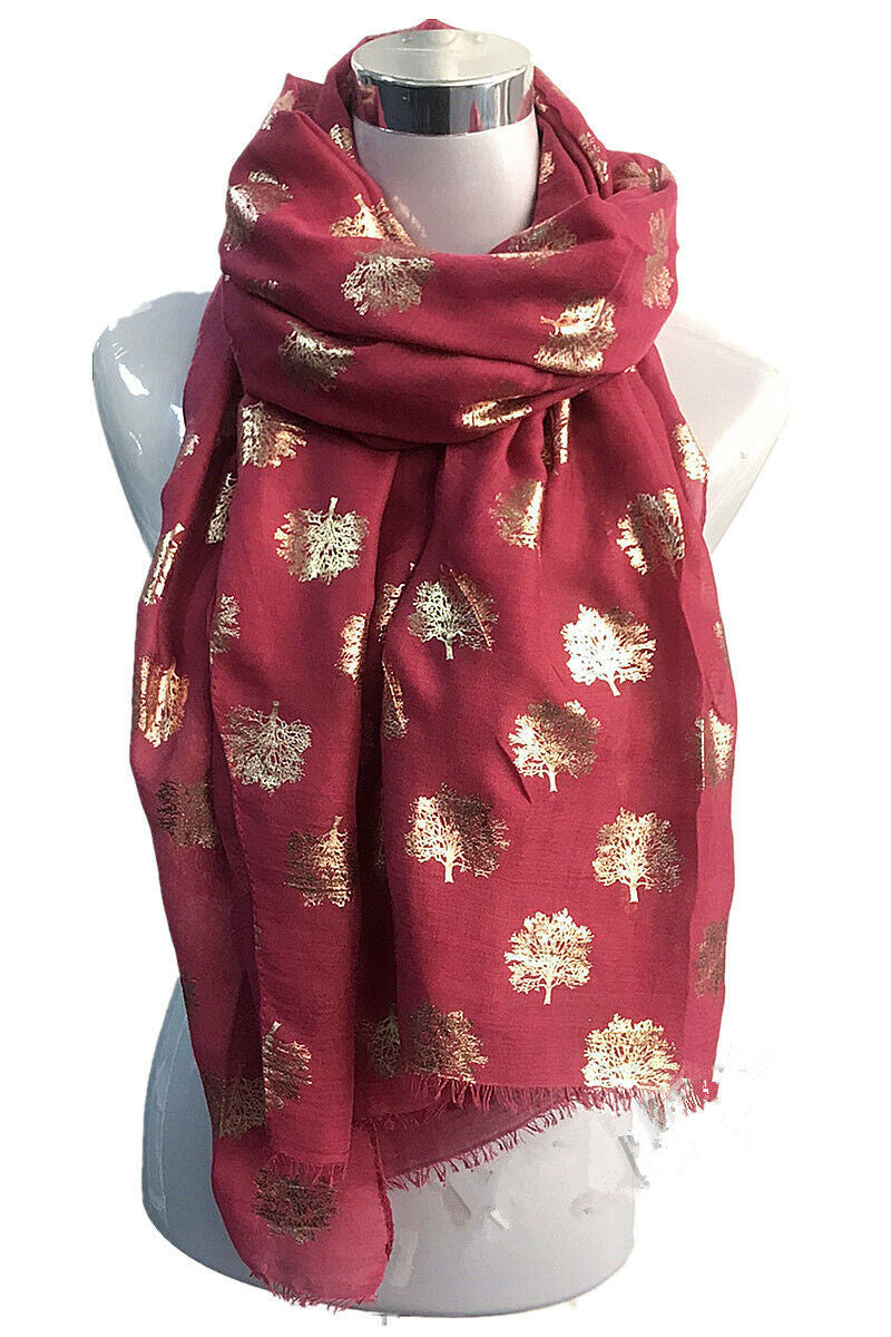 Foil Rose Gold Life Tree Scarf