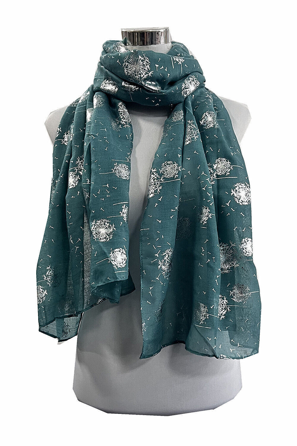 Silver Foil Dandelion Print Scarf