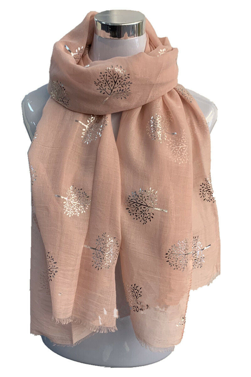 Foil Mulberry Tree Print Scarf