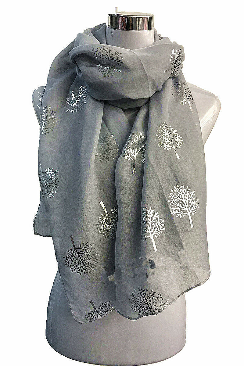 Foil Mulberry Tree Print Scarf