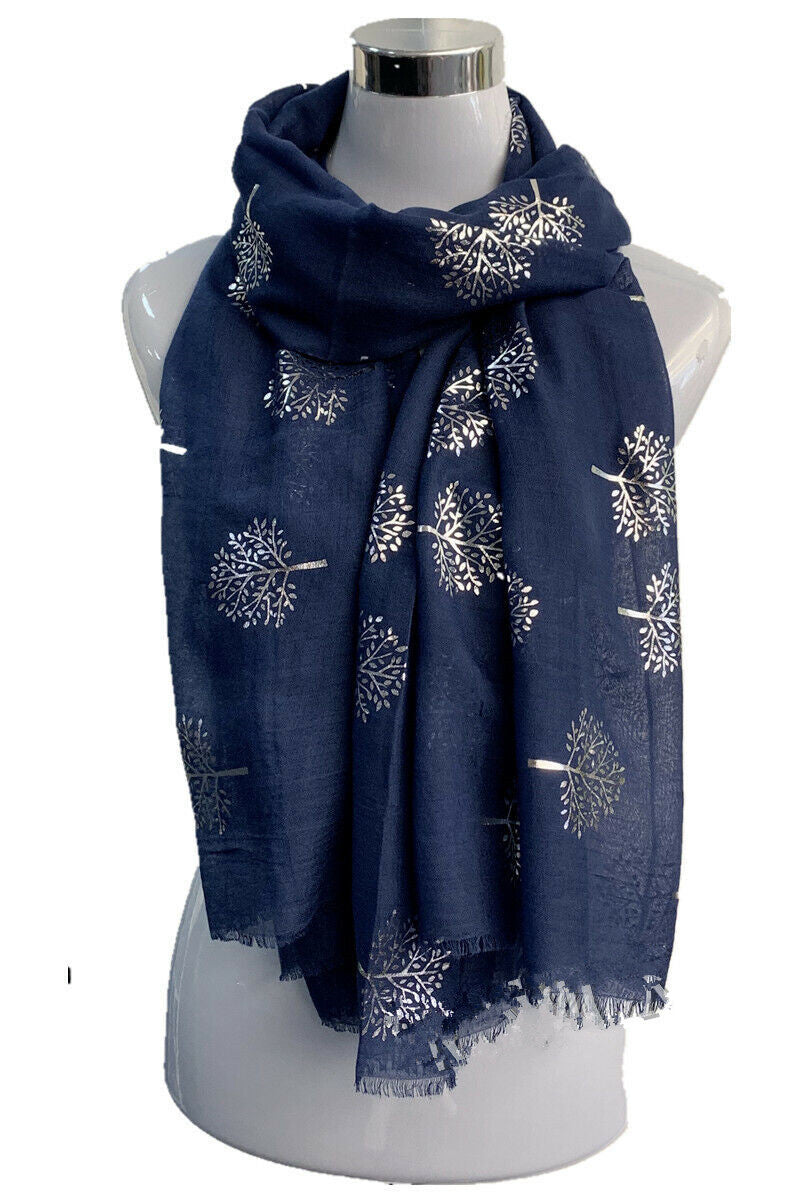 Foil Mulberry Tree Print Scarf