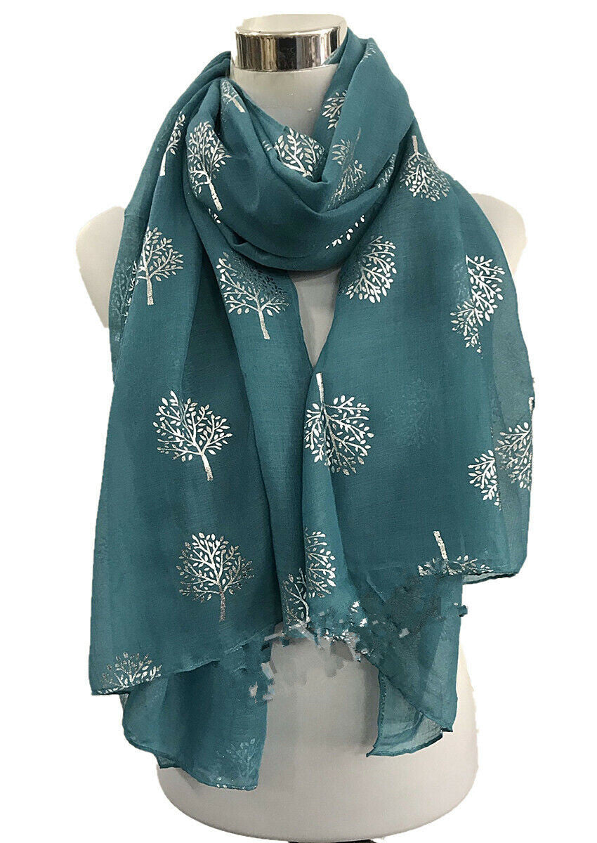 Foil Mulberry Tree Print Scarf