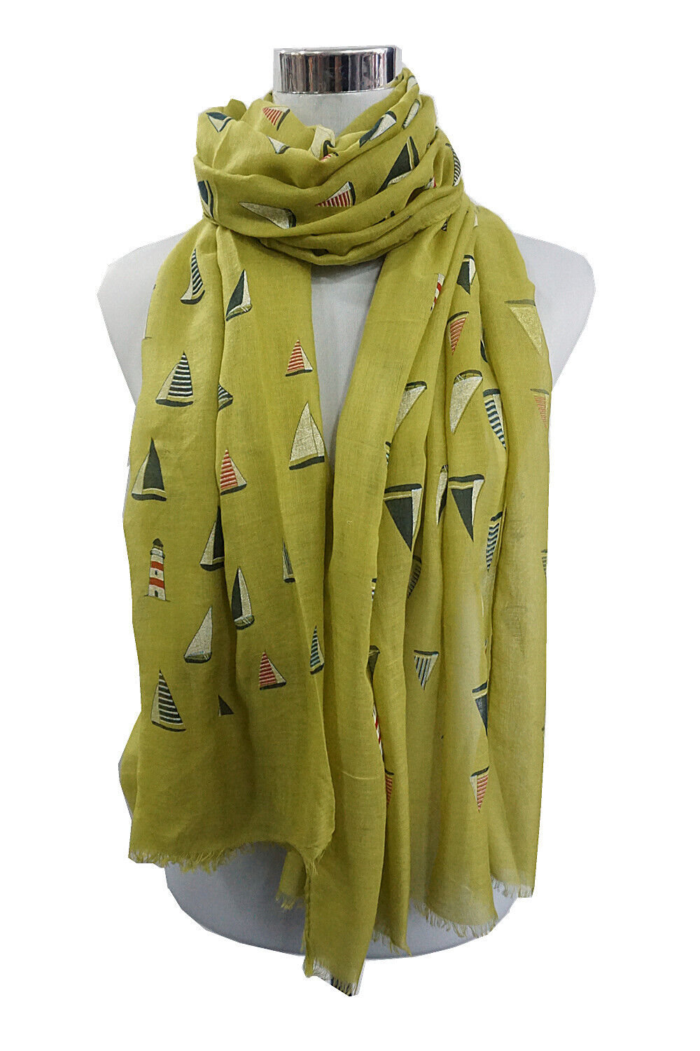 Boat and Lighthouse Pattern Scarf