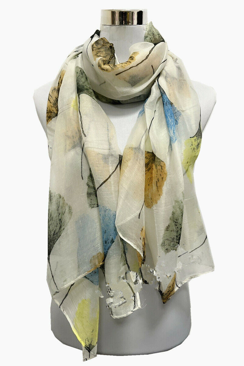 Ginkgo Leaf Print Scarf