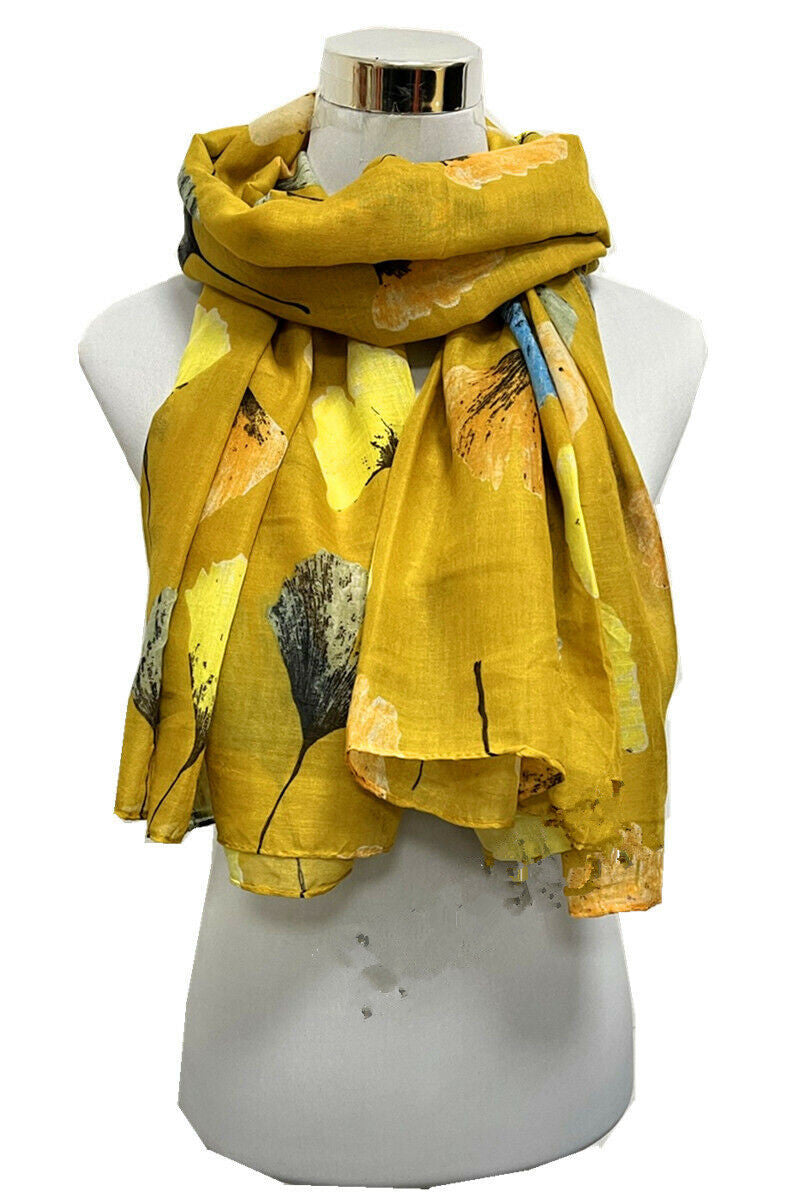 Ginkgo Leaf Print Scarf