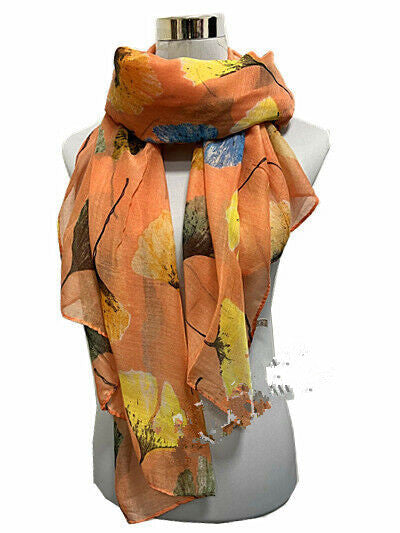 Ginkgo Leaf Print Scarf