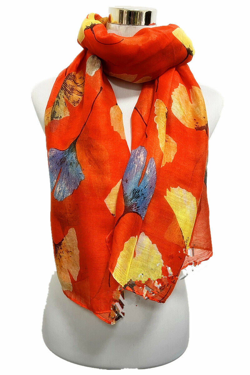 Ginkgo Leaf Print Scarf