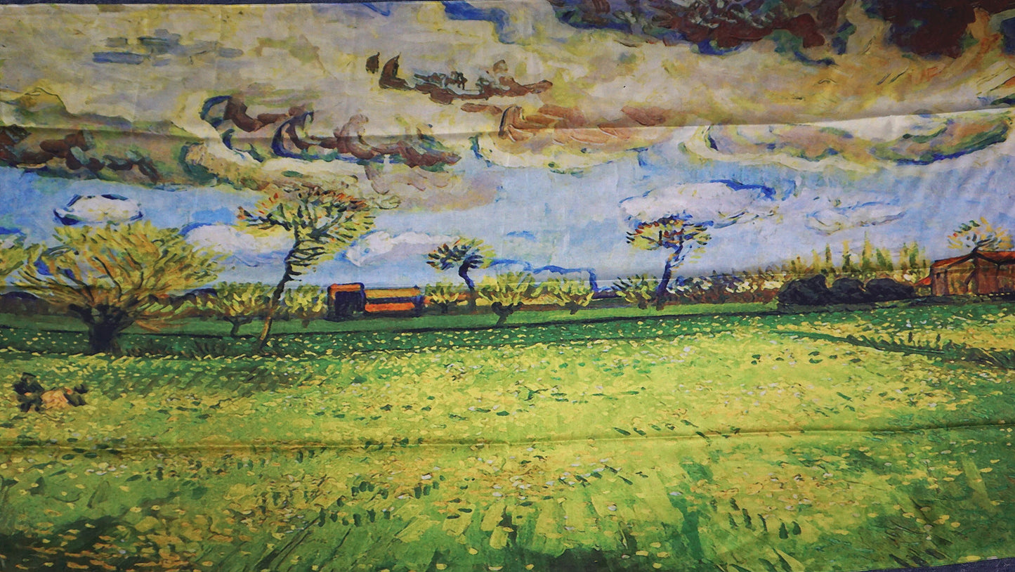 Silk Feel Scarf Paintings Van Gogh