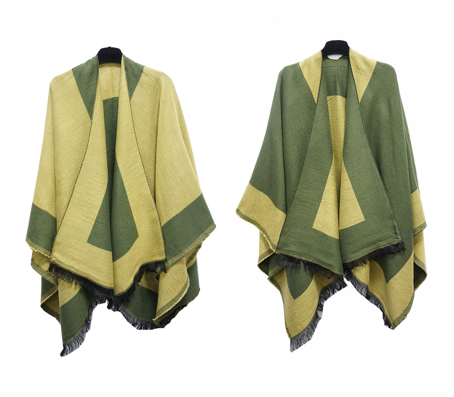 Reversible Open Poncho Cape