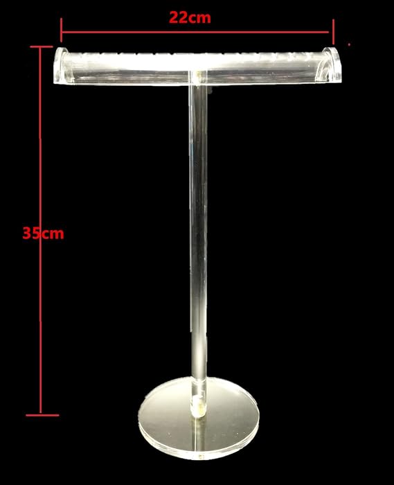 Clear T Bar Necklace/Bracelet Jewellery Display Stand