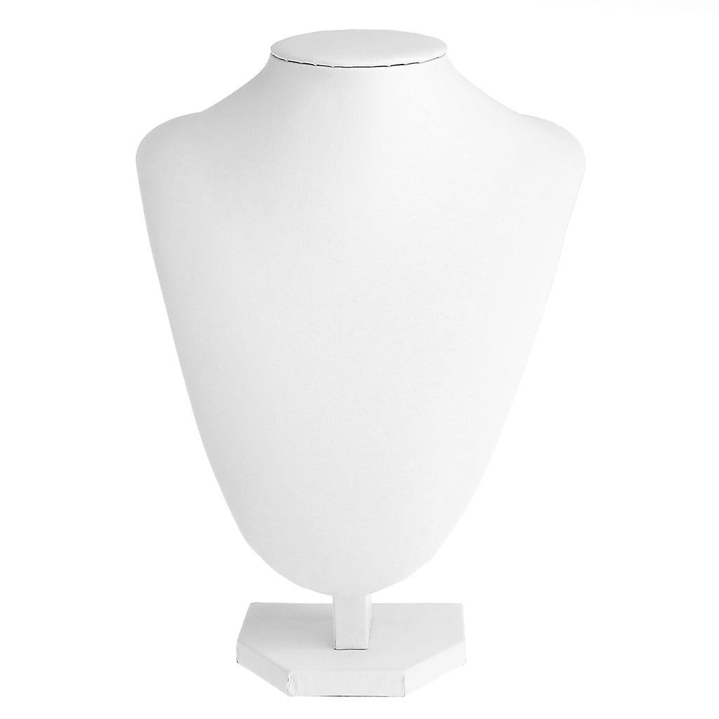 White Faux-Leather Necklace Display Stand