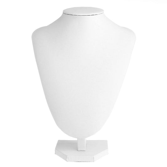 White Faux-Leather Necklace Display Stand
