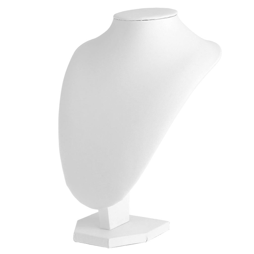 White Faux-Leather Necklace Display Stand