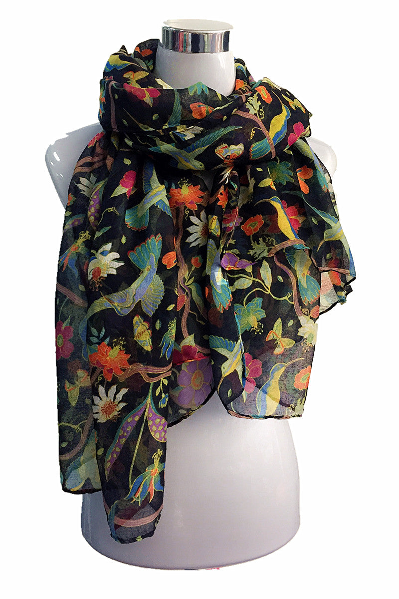 Busy Flower Print Scarf