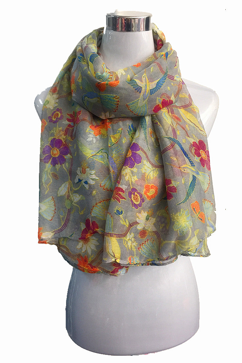 Busy Flower Print Scarf