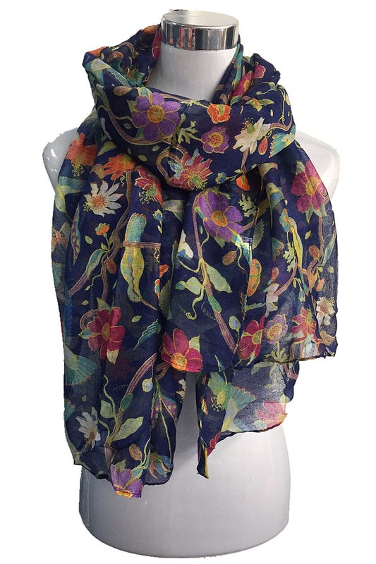 Busy Flower Print Scarf