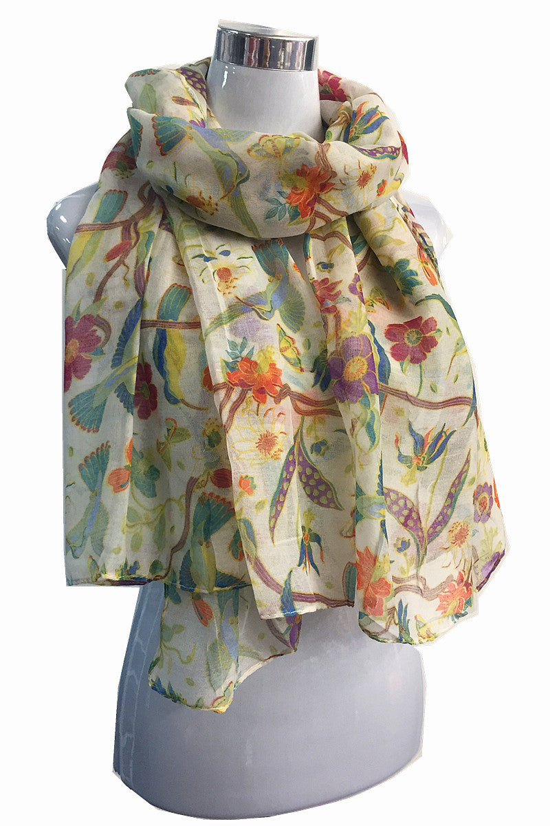 Busy Flower Print Scarf