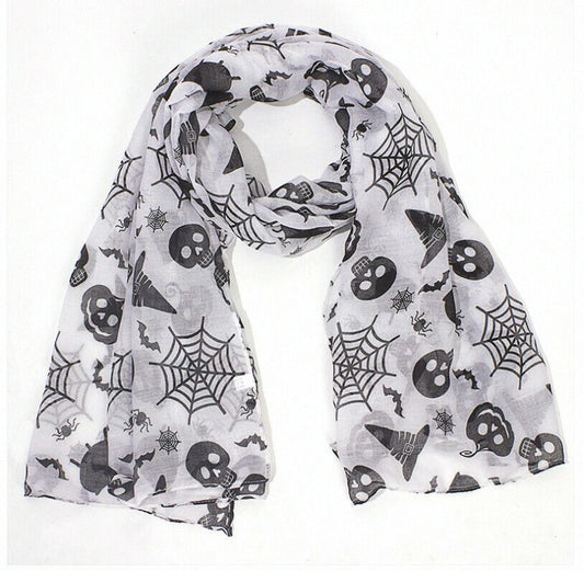 Holloween Skull Pupmkin Pattern Scarf