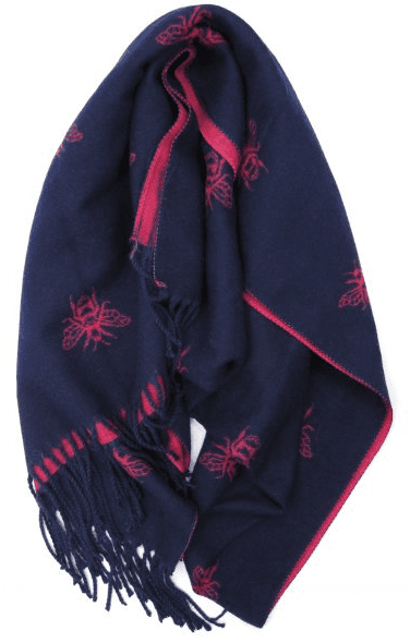 Reversible Bumble Bee Print Winter Scarf