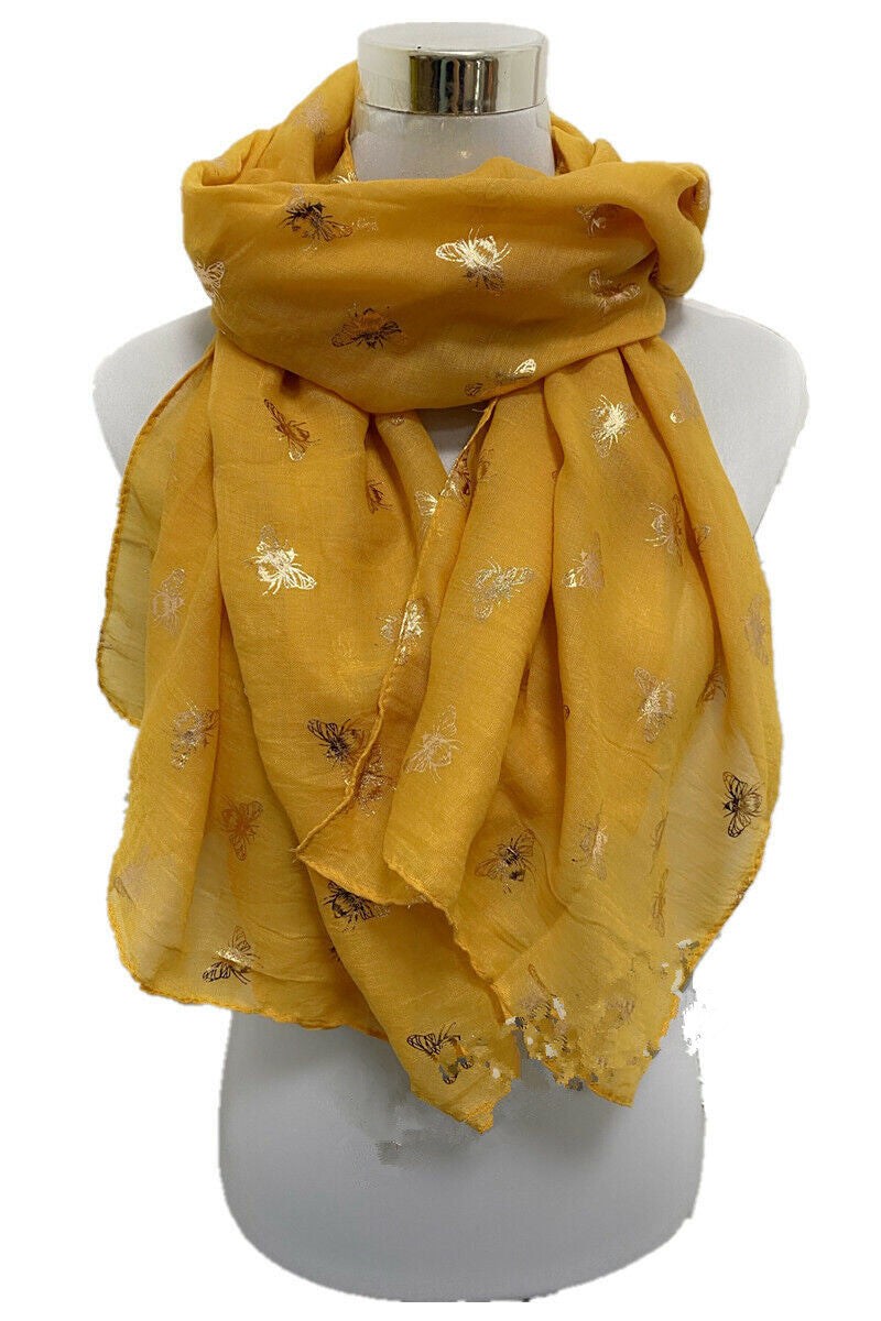 Foil Rose Gold Bee Scarf