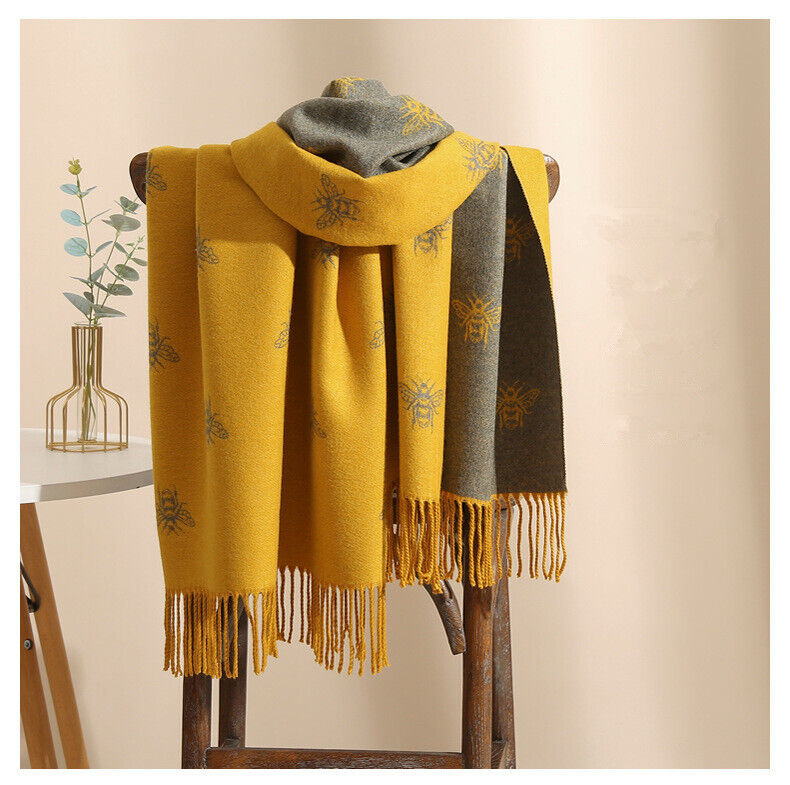 Reversible Bumble Bee Print Winter Scarf
