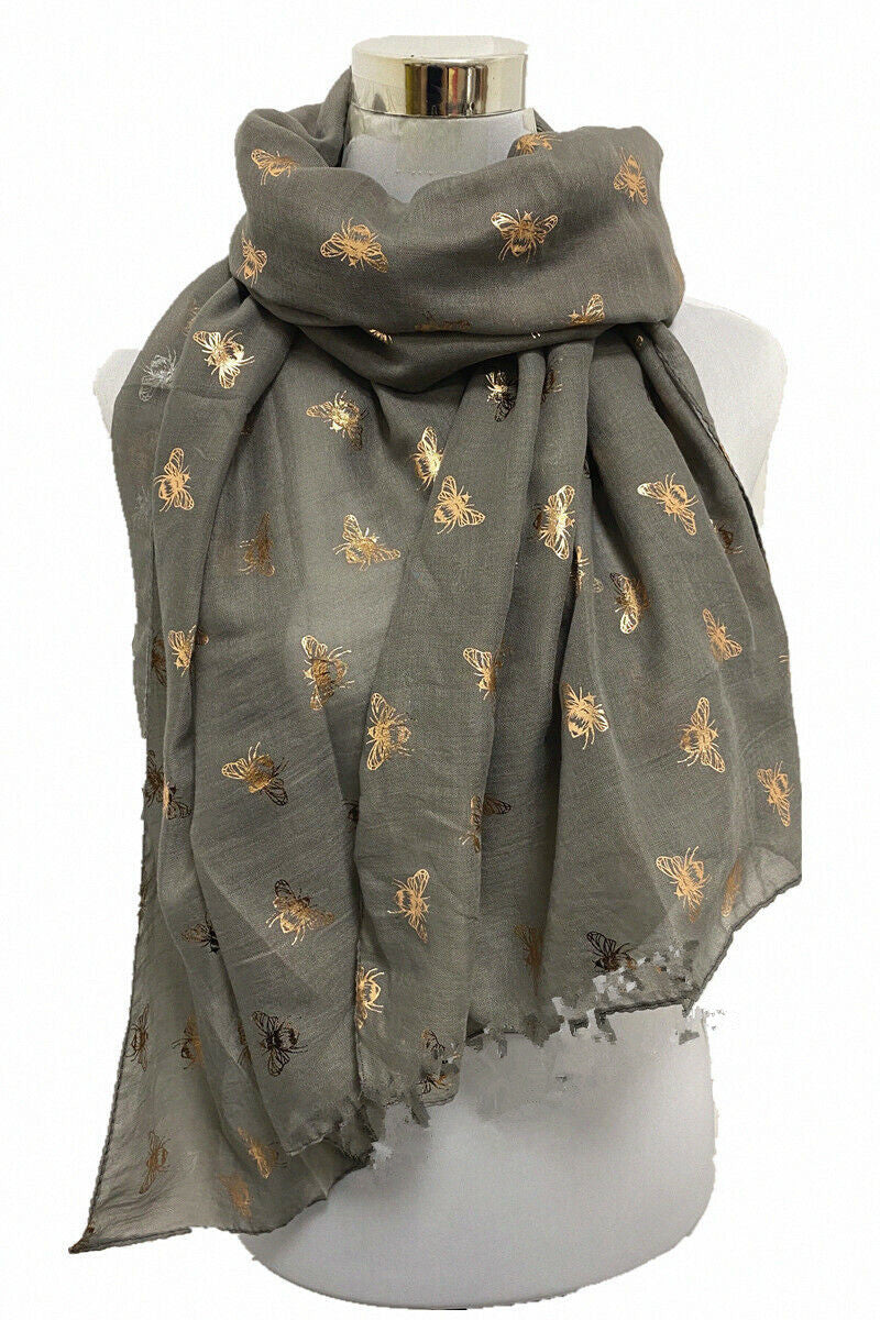 Foil Rose Gold Bee Scarf