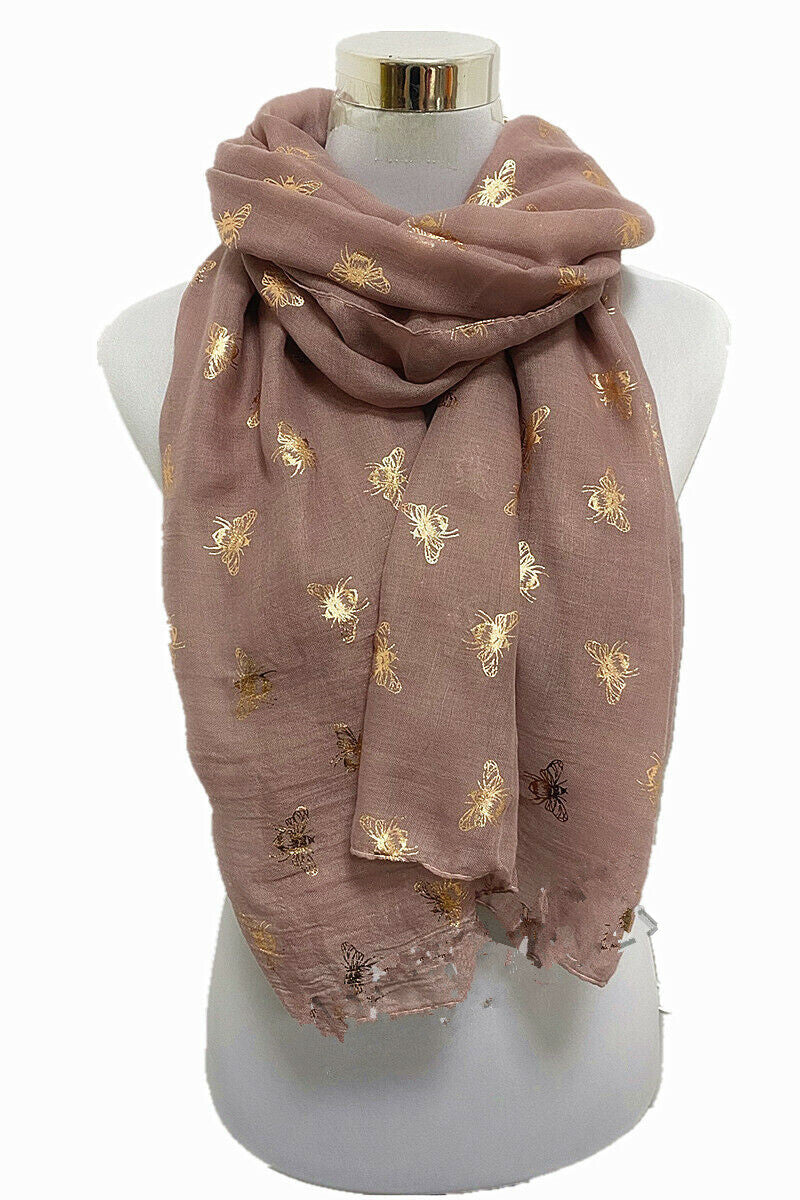 Foil Rose Gold Bee Scarf