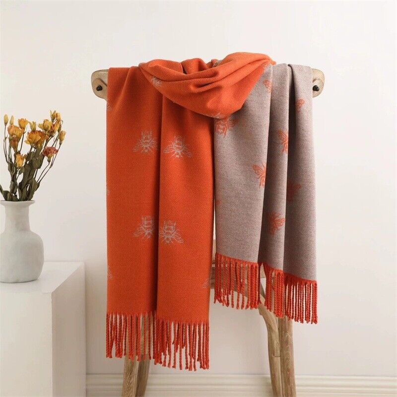 Reversible Bumble Bee Print Winter Scarf